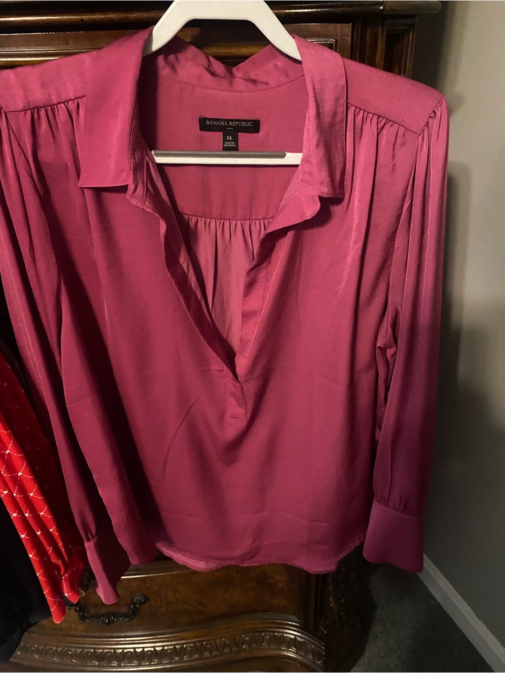 Banana Republic pink popover blouse